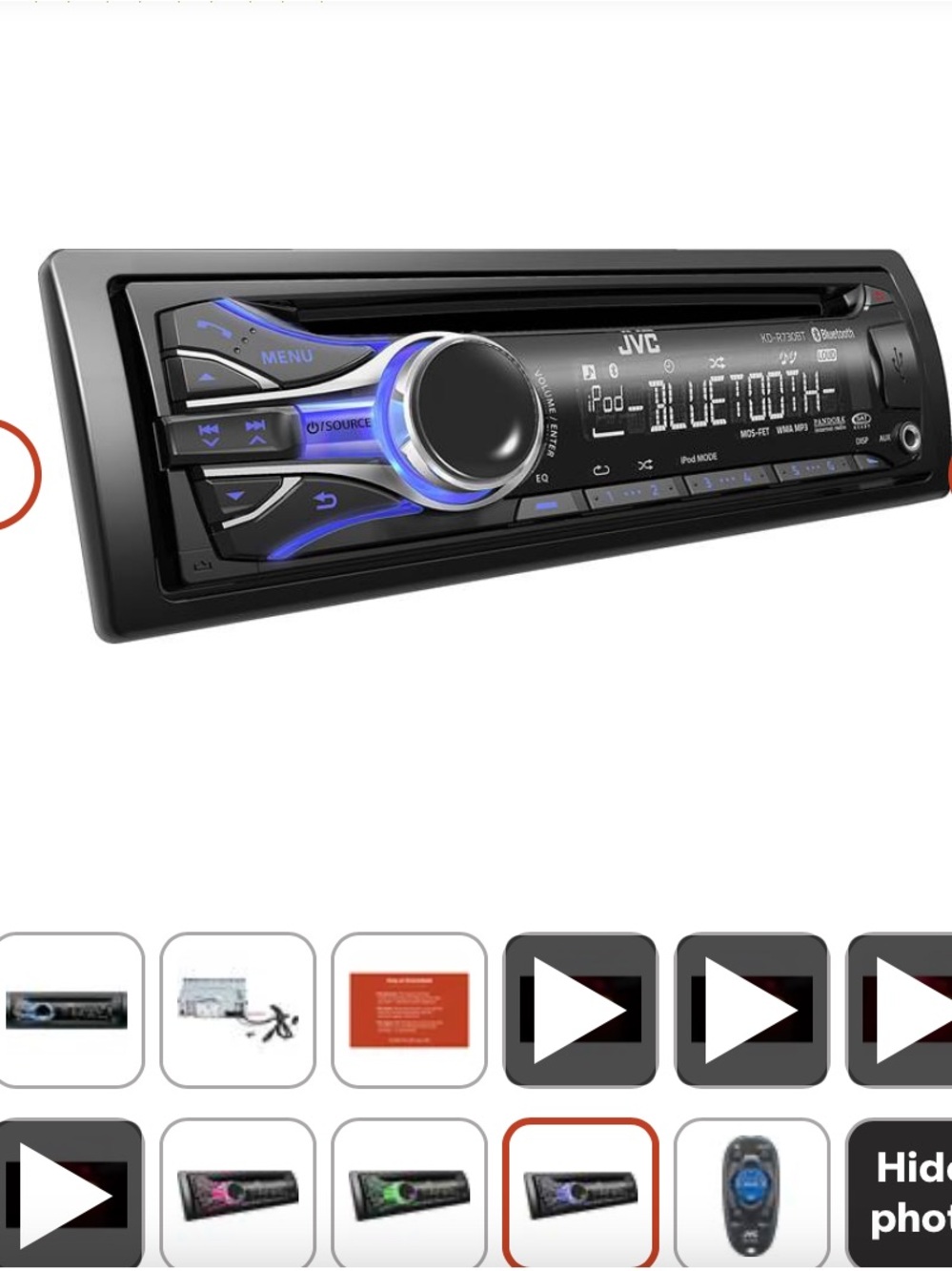 JVC KD-R730BT CD
Receiver Bluetooth USB
New in Box